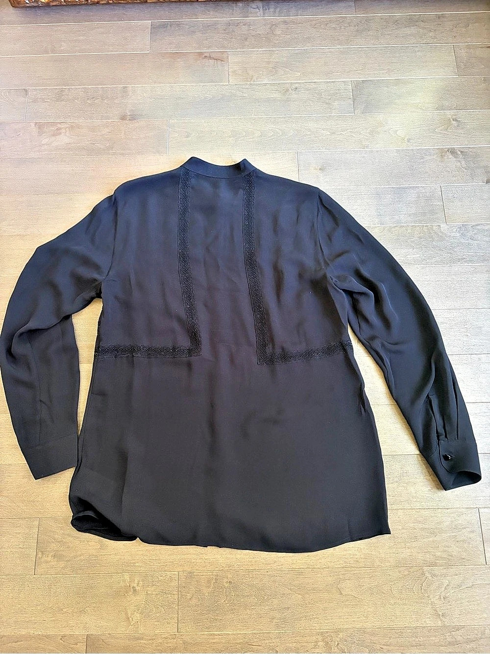 Brooks Brothers Black Silk Blouse Size 12 - Picture 2 of 7